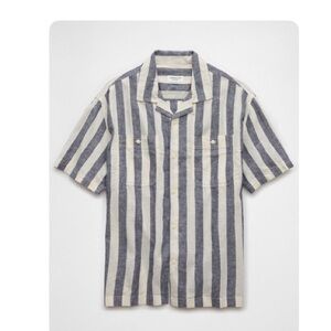 NWT Striped Short Sleeve Button Down Collared Shirt - American Eagle Outfitters